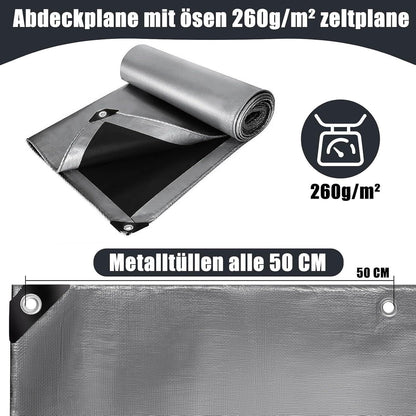 Abdeckplane 4x4m wasserdicht, reißfest & UV-stabil für Garten & mehr