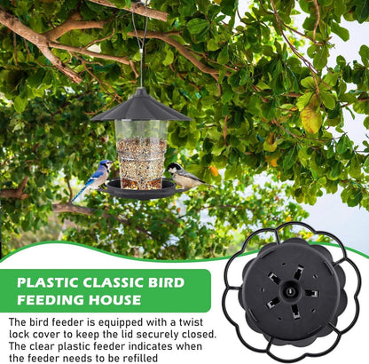 Vogelfutterhaus hängend wetterfest transparent für Vögel - Größe 40 oz