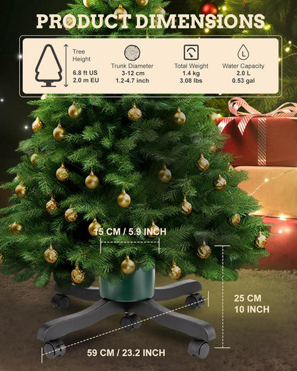 Christbaumständer mit Wassertank und Rollen für Bäume bis 2m Stamm