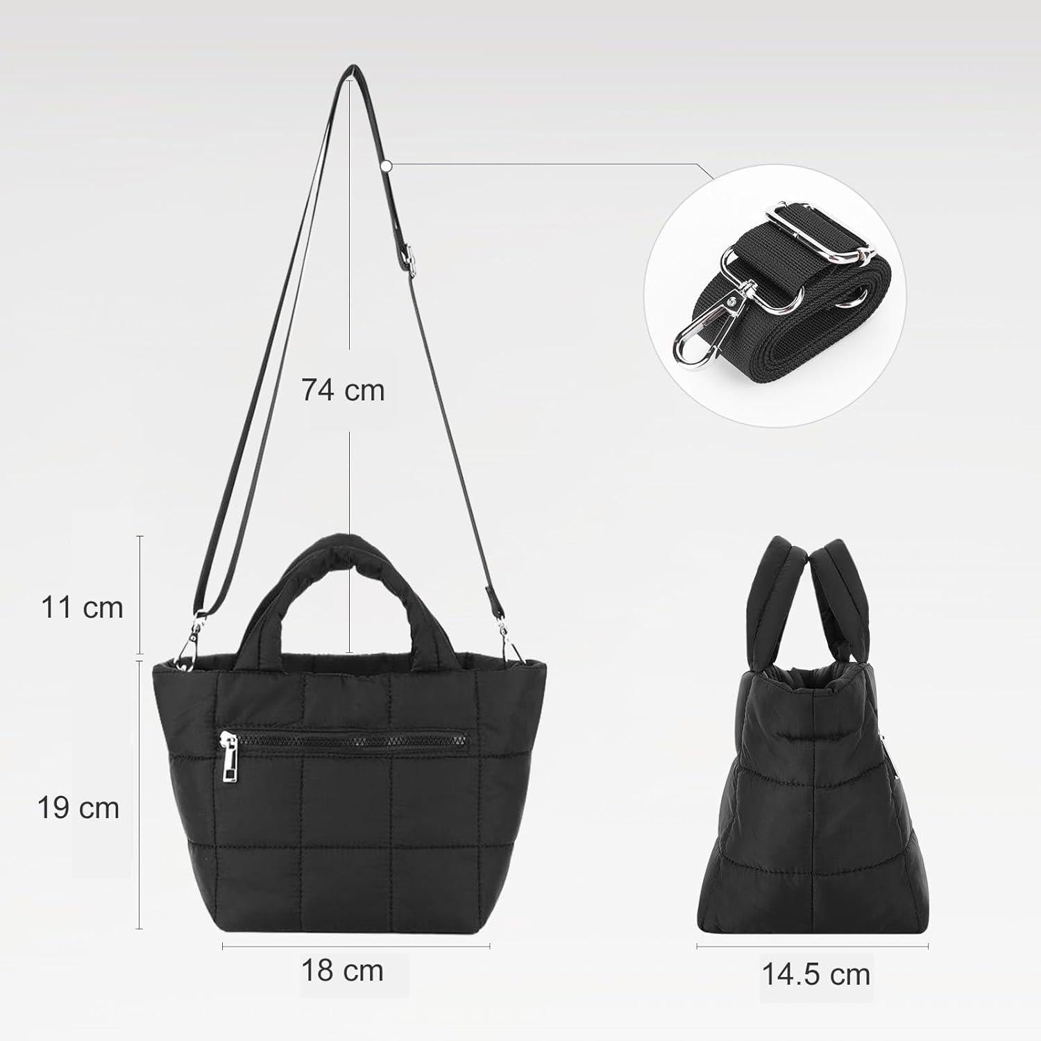 Mini Puffer Umhängetasche gesteppt Crossbody Bag Leicht Tasche
