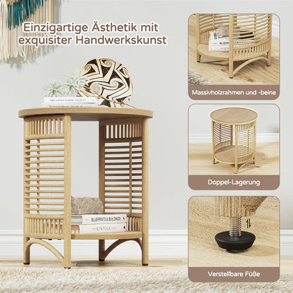 Beistelltisch Rund Boho-Massivholz Schnelle Montage