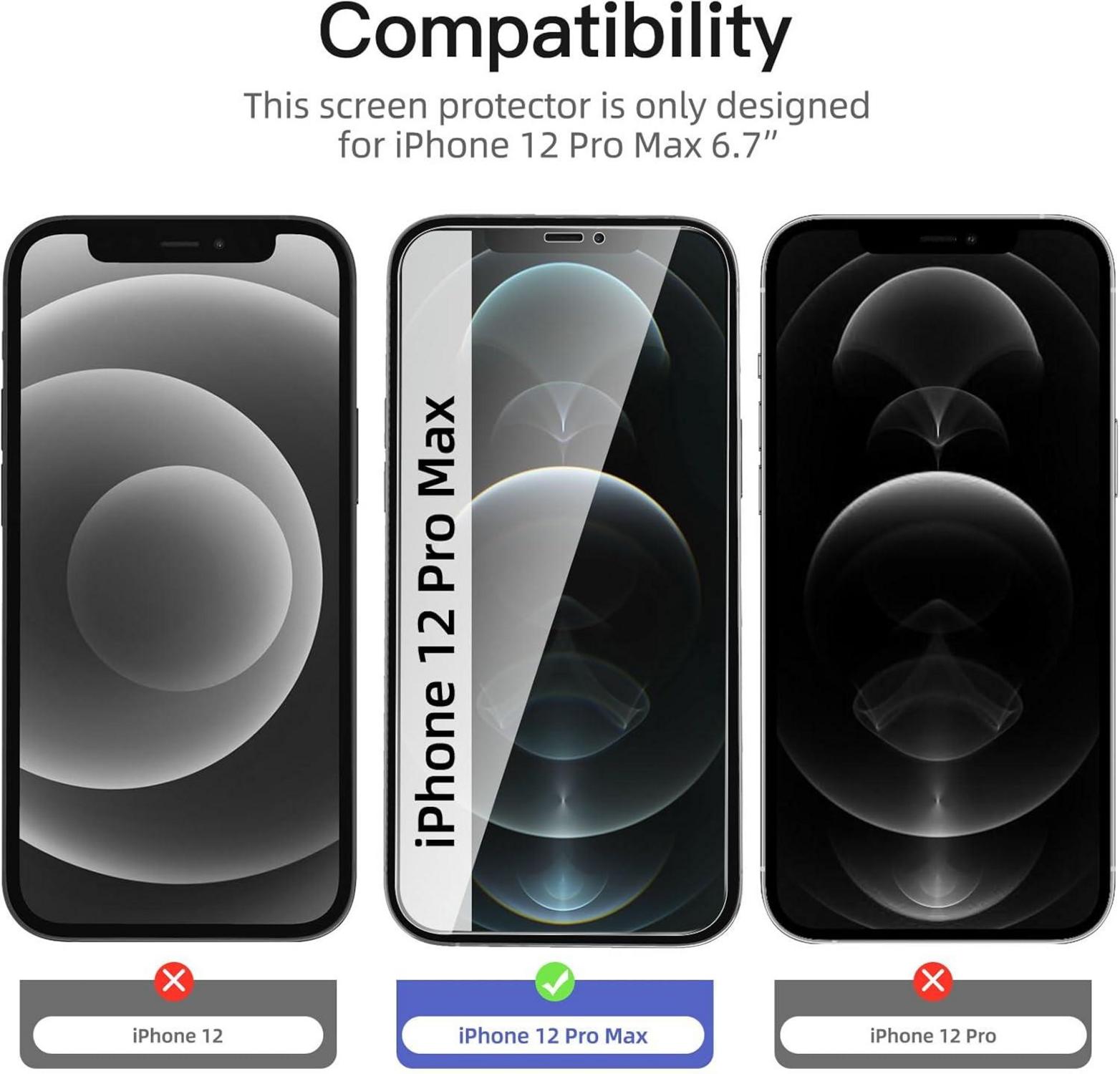Sichtschutz Panzer Schutz Glas iPhone 12 Pro Max 6,7 Zoll 9H