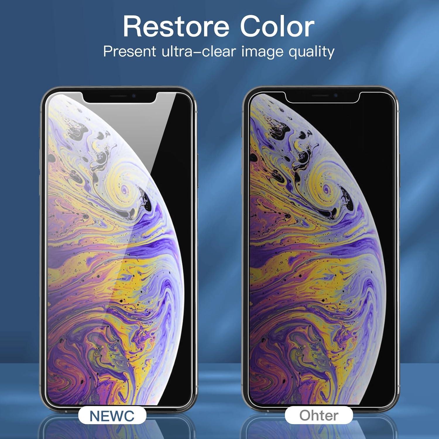NEW'C 3er Set Sichtschutz Panzerglas iPhone 11 Pro Max/XS Max 6,7 Zoll 9H