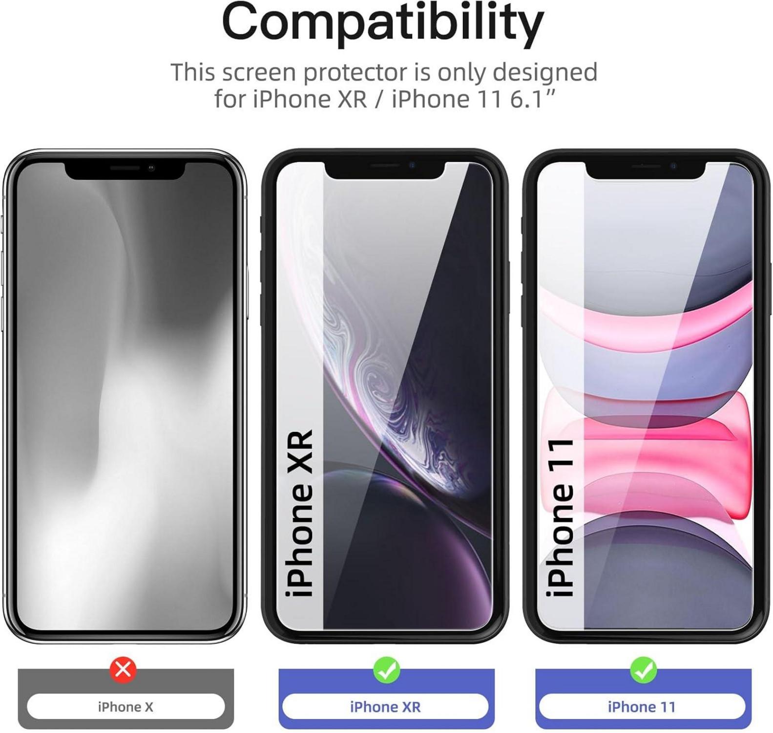 NEW'C Sichtschutz Panzer Glas für iPhone 11 & XR, 9H
