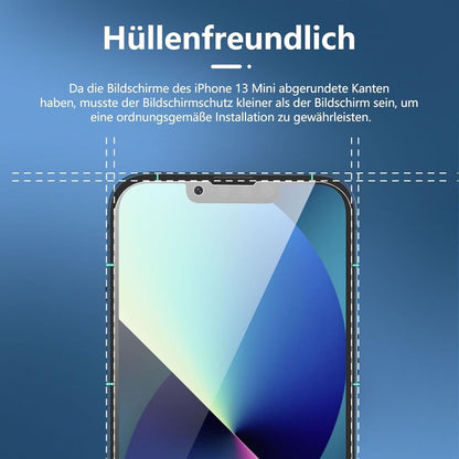 Sichtschutz Panzerglas iPhone 13 Mini 5,4 Zoll Set 3x 9H