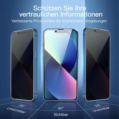 Sichtschutz Panzerglas iPhone 13 Mini 5,4 Zoll Set 3x 9H