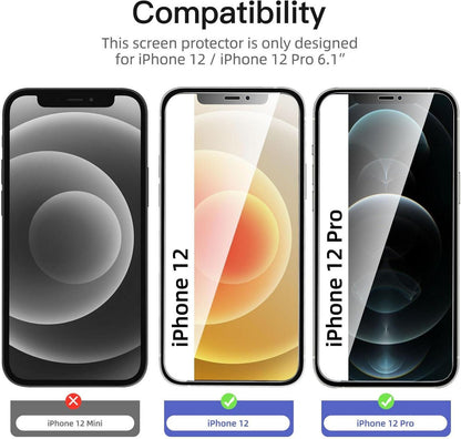 3x iPhone 12 6,1 Zoll Sichtschutz Panzerglas 9H Härte