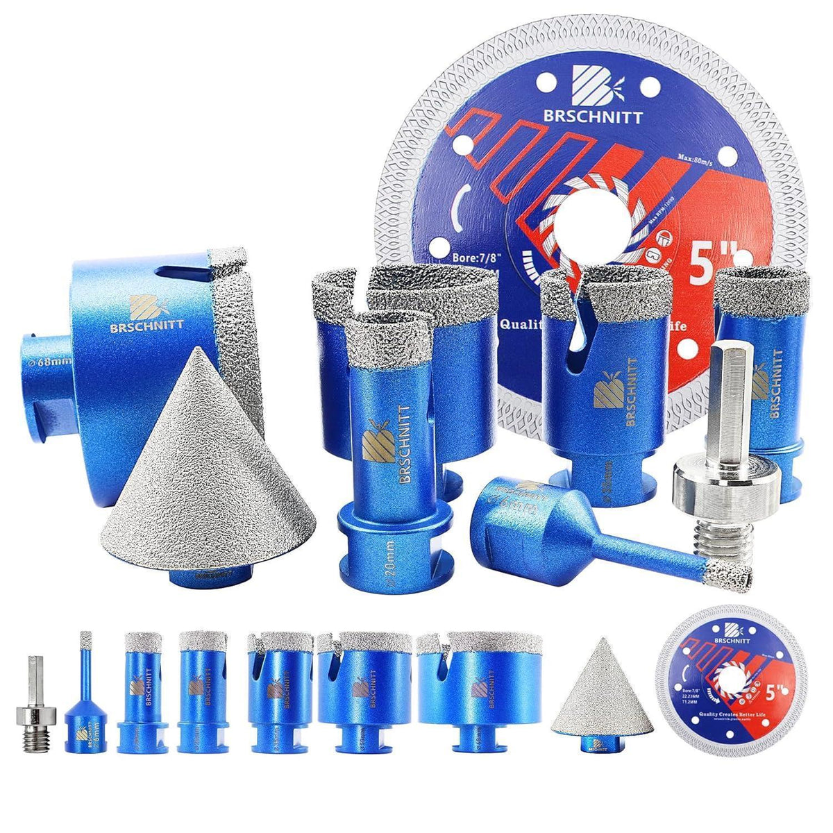 Diamant-Kernbohrer-Set M14 für Fliesen, Marmor, Granit