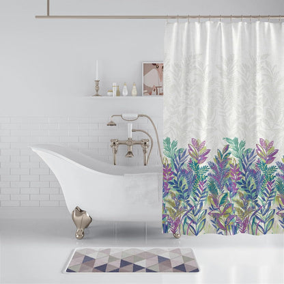 Duschvorhang Anti-Schimmel 180x180 lila Blätter Polyester