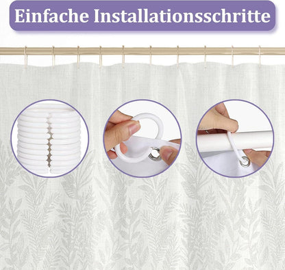 Duschvorhang Anti-Schimmel 180x180 lila Blätter Pflanzen Polyester