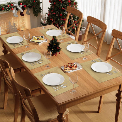 Tischsets Weihnachten 6er Set Gold Abwaschbar Hitzebeständig 180cm