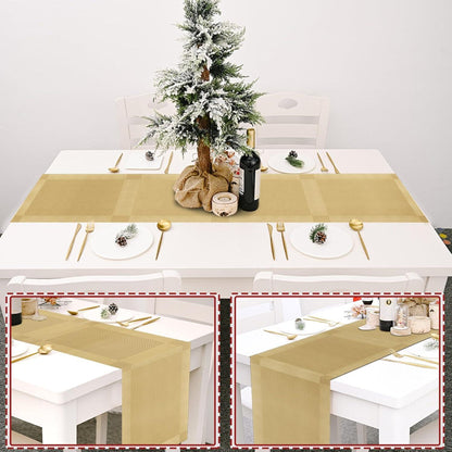 Famibay Weihnachten Tischsets Platzdeckchen 6er Set Gold 180cm Hitzebeständig
