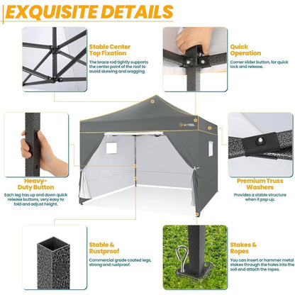 Faltpavillon 3x3 Wasserdicht Winterfest UV-Schutz Stabil