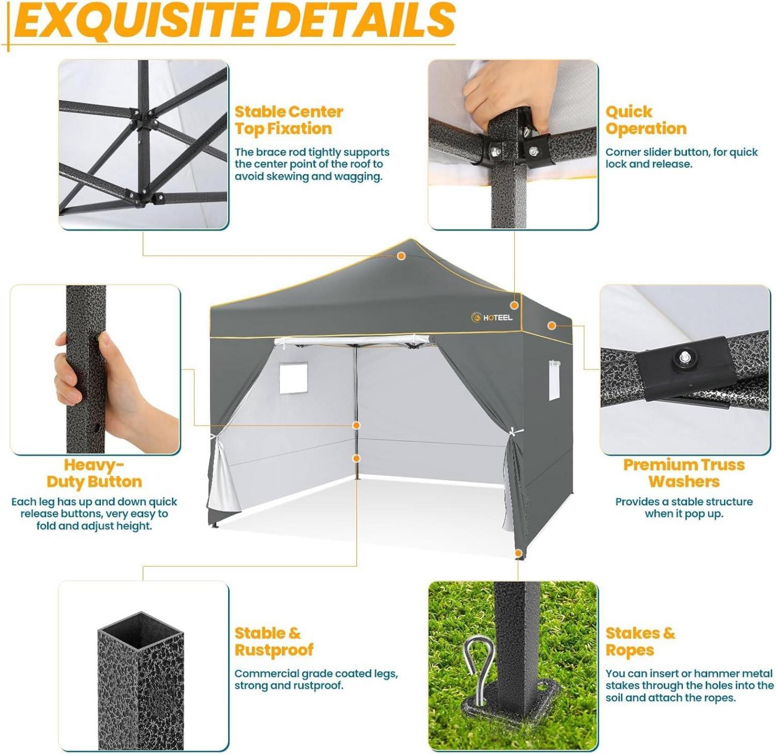 Faltpavillon Wasserdicht Stabil Gartenpavillon Pop Up Pavillon 3x3m
