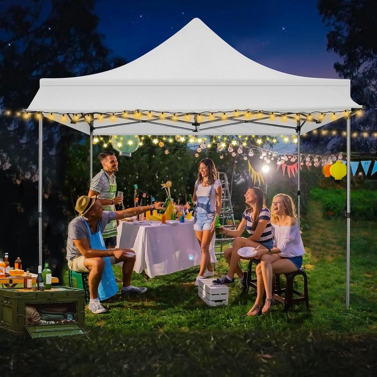 Faltpavillon 3x3 mit Markise – Wasserdicht & Winterfest