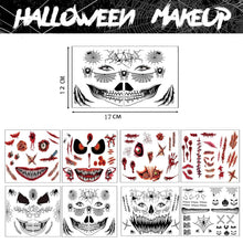8er Set Halloween Narben Tattoo Gesicht Make Up Kit