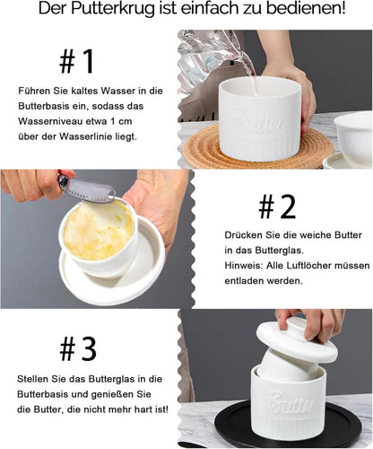 Theo&Cleo Französische Butterdose aus Porzellan