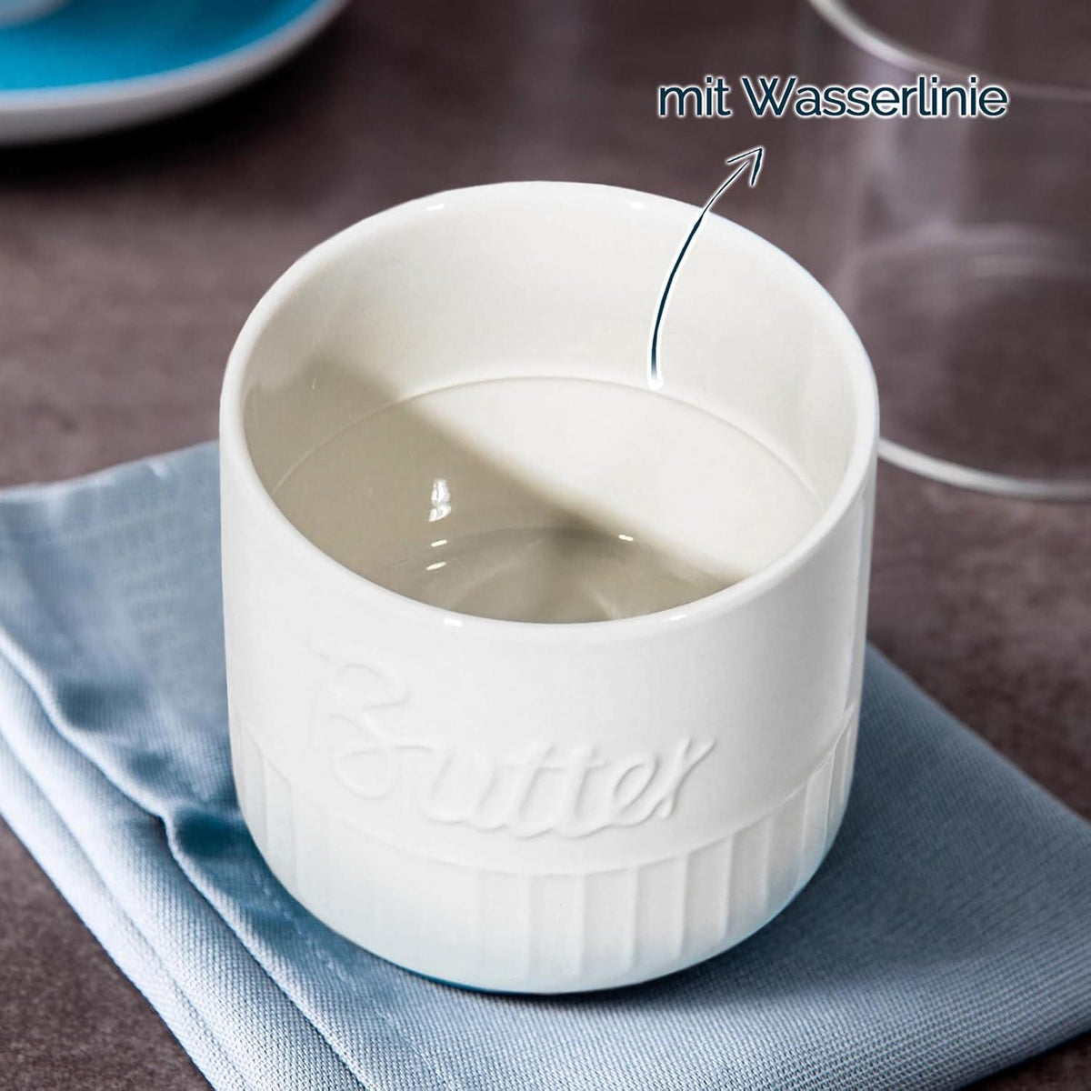 Theo&Cleo Französische Butterdose Keramik Vintage-Stil
