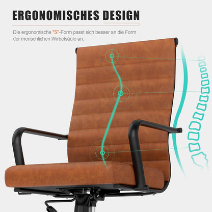 UEV Bürostuhl Ergonomisch Wippfunktion 150 kg belastbar Armlehne Drehstuhl