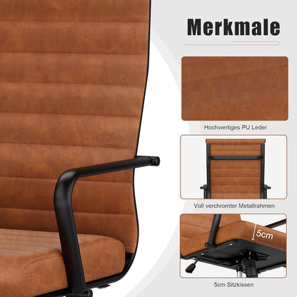 Ergonomischer Bürostuhl Wippfunktion 150 kg belastbar Armlehne