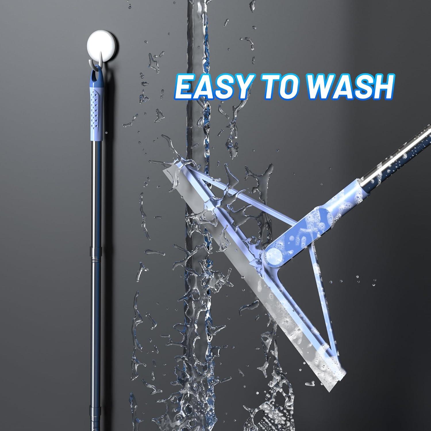 Silikon Bodenabzieher Dusche Wasserabzieher mit Stiel 156cm