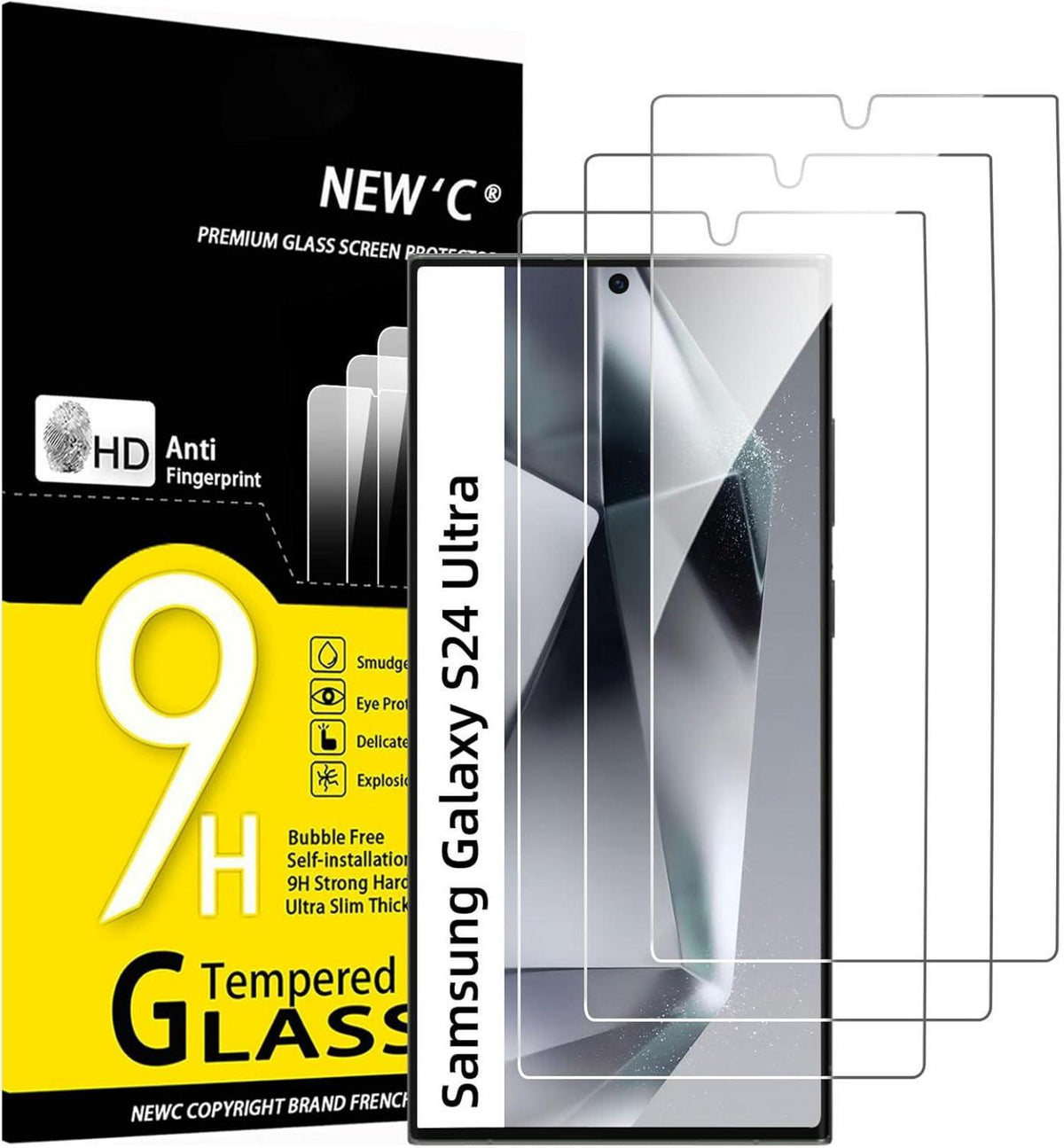 Panzer Schutz Glas Samsung S24 Ultra 3 Stück 9H Härte HD