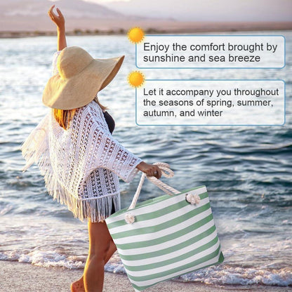 URAQT Große Wasserdichte Strandtasche mit Reißverschluss für Damen, XXL Familie, Beach Tote Bag, Schultertasche