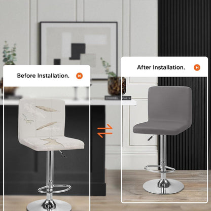 Barhocker-Schonbezüge 6er Set Grau – Stretch & Waschbar