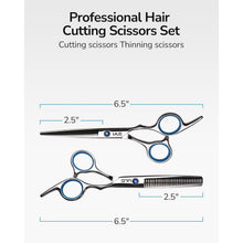 Professionelles Haarschneidescheren Set mit Ausdünnungsschere 6,5 Zoll Blau