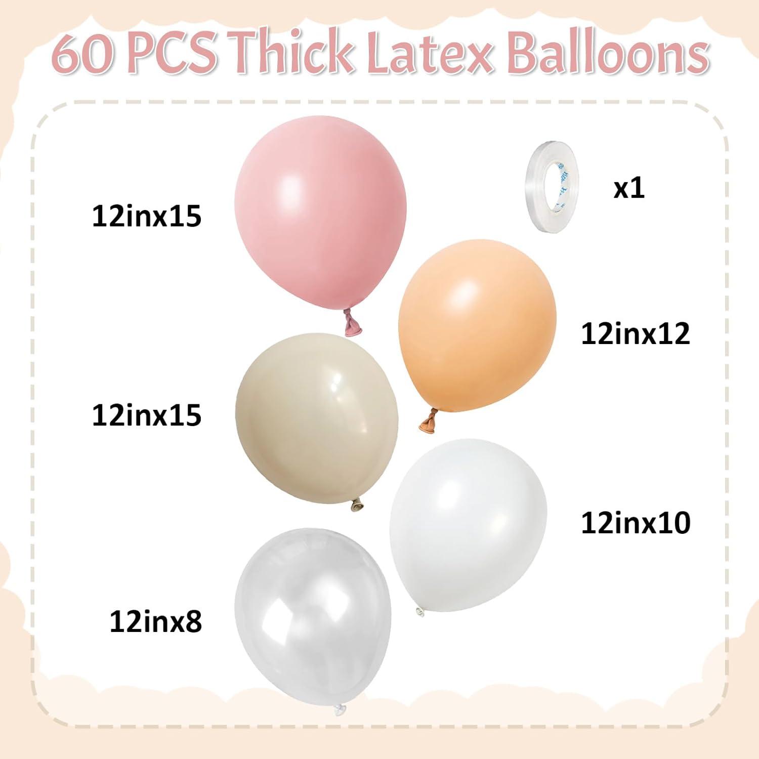 Boho Mädchen Party Luftballons Set 60 Stk. Apricot Aprikose