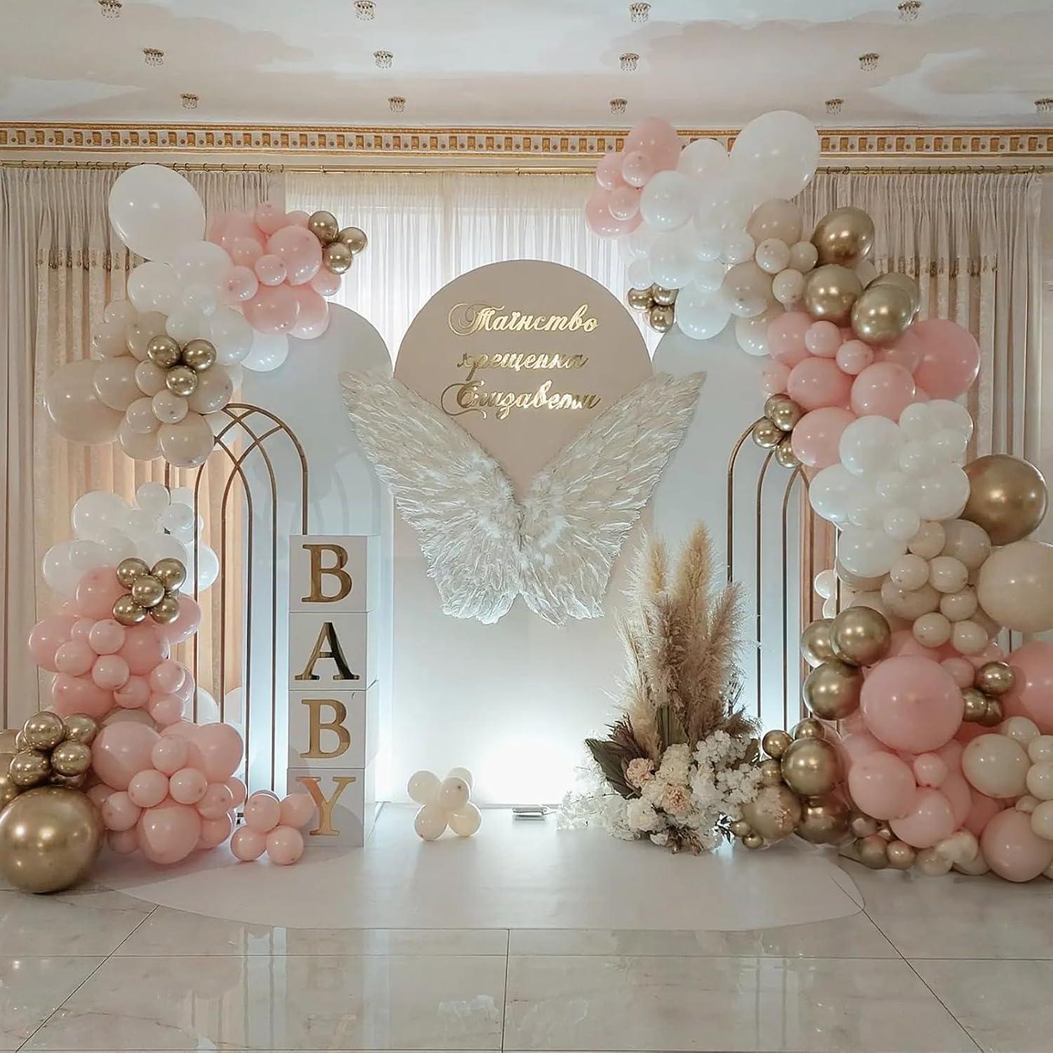 60x 12 Zoll Beige Rosa Party Luftballons Boho Mädchen Deko