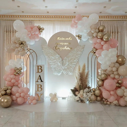 60x 12 Zoll Beige Rosa Party Luftballons Boho Mädchen Deko