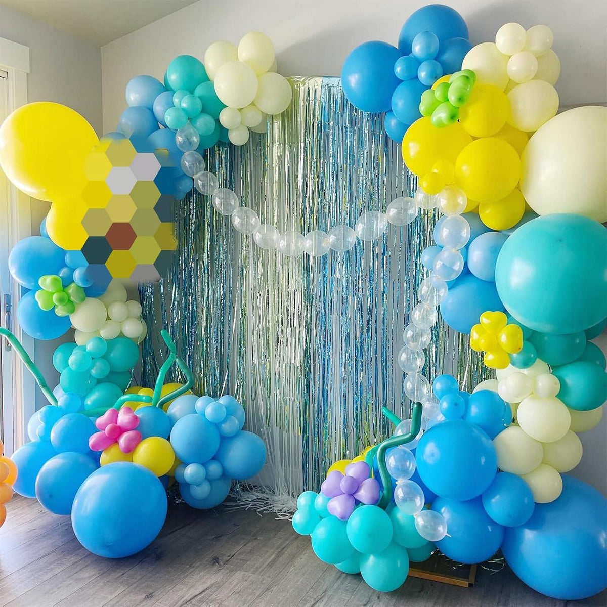 Türkis Blau Gelb 12 Zoll Luftballons Party Deko 60 Stück