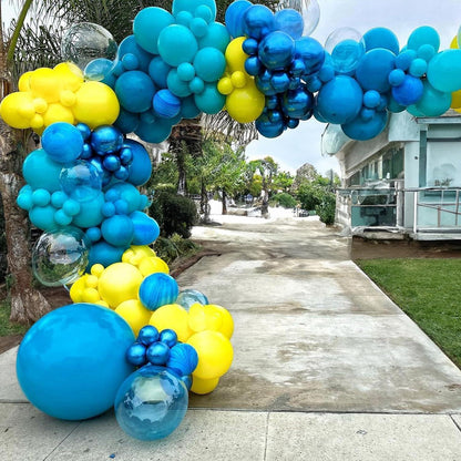 Luftballons Türkis Blau Gelb Transparent 12 Zoll Sponge Party Helium