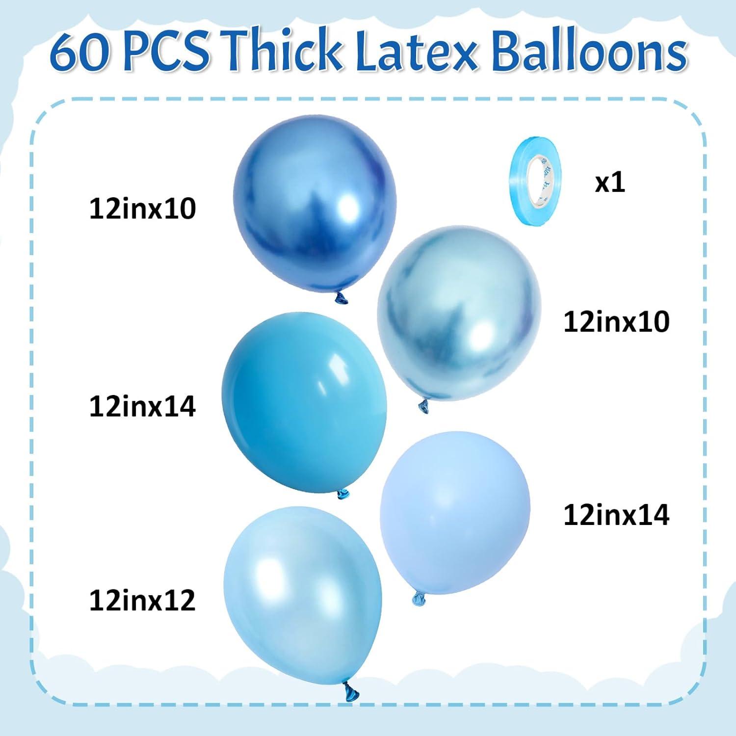 12 Zoll Blaue Metallic Helium Ballons Set für Junge