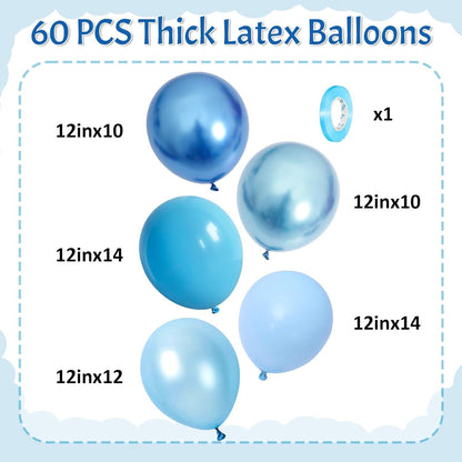 12 Zoll Blaue Metallic Helium Ballons Set für Junge