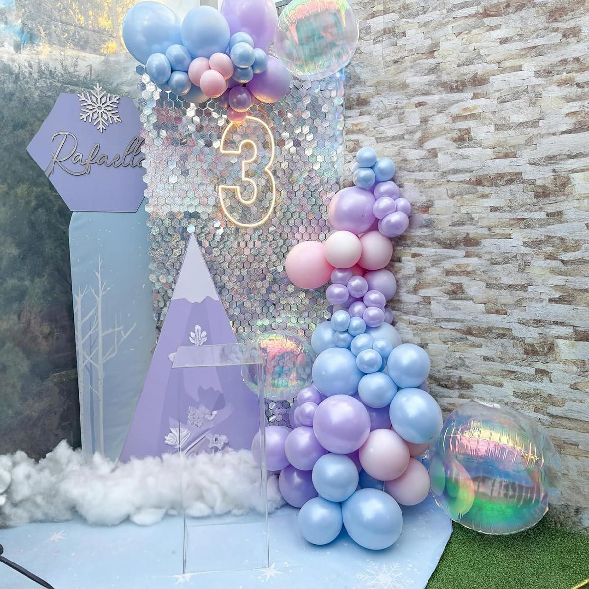 60 Stück 12 Zoll Rosa Blau Lila Luftballons Set