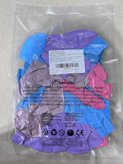 HILAVO Luftballons 60 Stück 12 Zoll Pastell Rosa Lila Blau Metallic Latex Helium Ballon