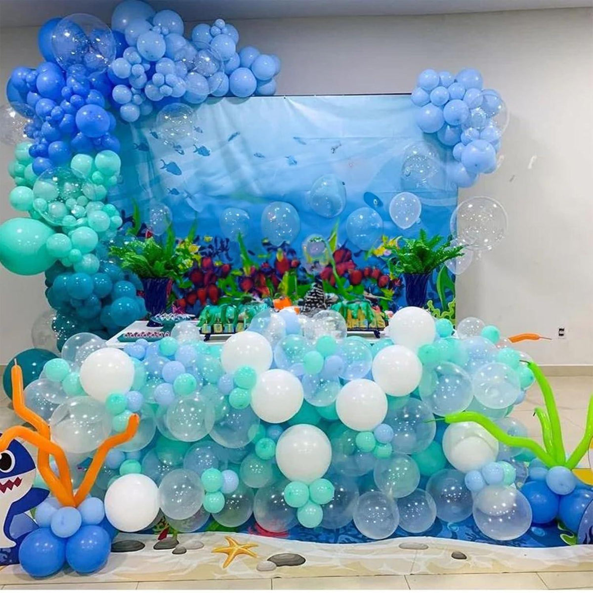 Blau Latex Helium Ballon Set für Ocean Unterwasser Party Deko 12 Zoll