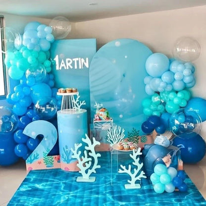 12 Zoll Blaue Latex Heliumballons Set Transparent Metallic Hellblau Türkis Luftballon Party Deko