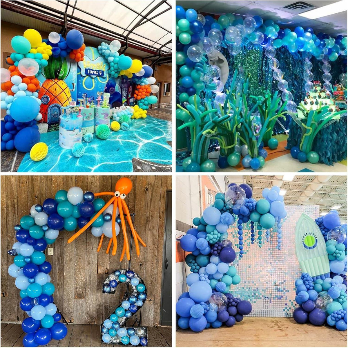 12x Blaue 12 Zoll Luftballons Set für Ocean Unterwasser Party Deko