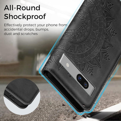 Lederhülle Google Pixel 7A Handyhülle Wallet Standfunktion Schwarz