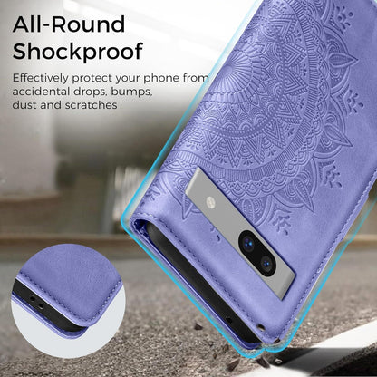 EASDNB Google Pixel 7A Lederhülle Wallet PU Flip Case Lila