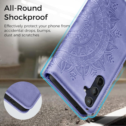 Hülle Samsung Galaxy A35 5G Leder Flip Wallet Case Standfunktion Lila