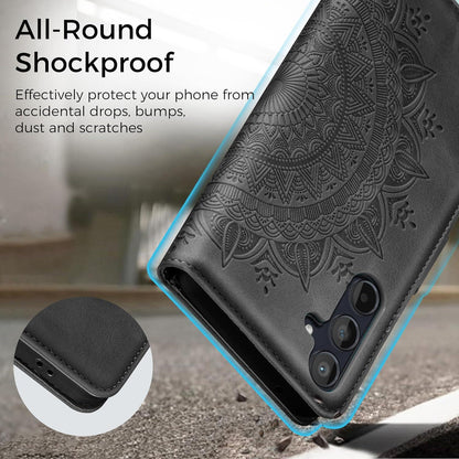 Samsung Galaxy A35 5G Hülle Wallet PU Leder Schwarz