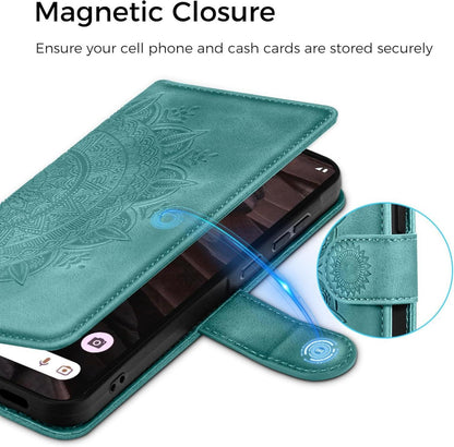 Google Pixel 7A Lederhülle Wallet Case Schutzhülle Grün