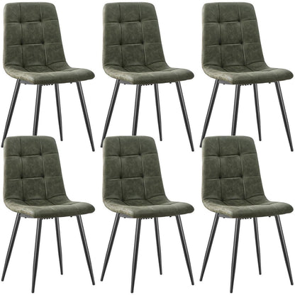 LEWE Esszimmerstühle 6er Set, Gepolsterte Küchenstühle Grün