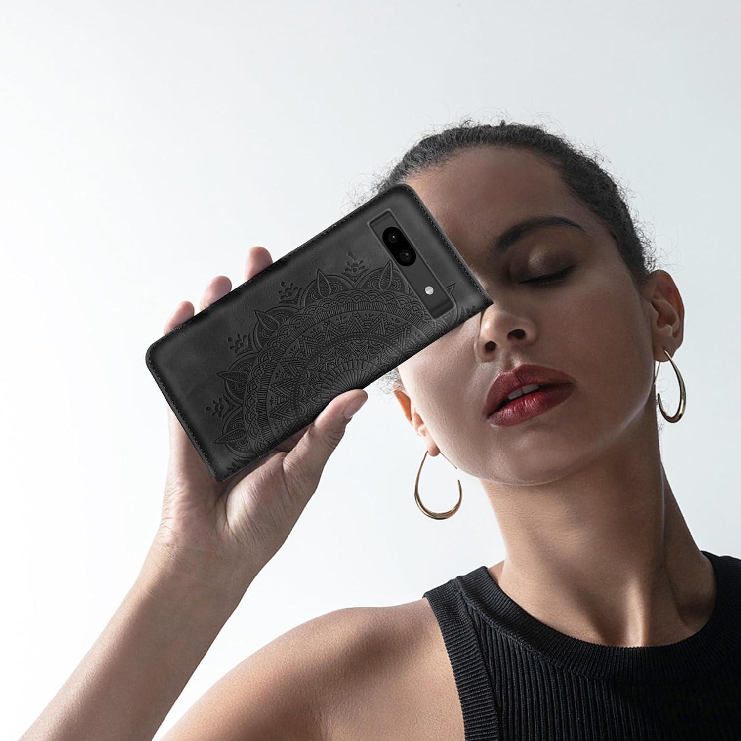 Lederhülle Google Pixel 8A Wallet Case Prägung Wallet Standfunktion