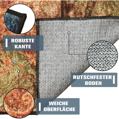 Rutschfester Teppichläufer Flur 60x250 cm Modern Waschbar