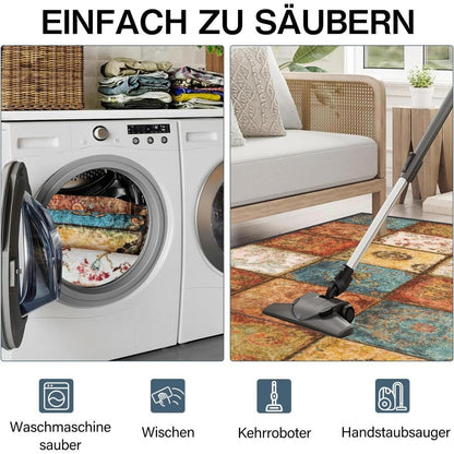 Rutschfester Teppichläufer Flur 60x250 cm Modern Waschbar